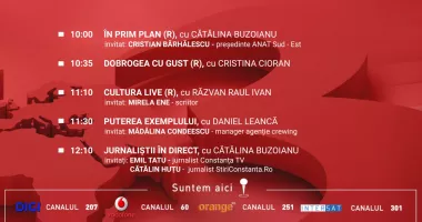 Stire din Actualitate : Programul zilei de duminică, 19 aprilie, de la Antena 3 Constanța