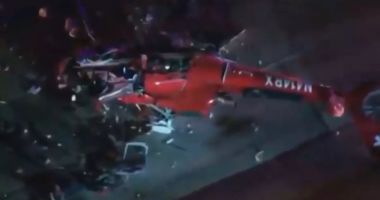 Stire din Actualitate : Un elicopter medical s-a prăbuşit pe autostradă. Trei persoane sunt în stare critică