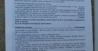 BACALAUREAT 2016. IATĂ CE SUBIECTE AU AVUT DE REZOLVAT ELEVII DE LICEU, LA PROBA DE LA ROMÂNĂ - 3