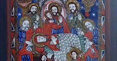 Stire din Cultură-Educație : Exponatul săptămânii la Muzeul de Artă Populară- Icoană pe sticlă „Adormirea Maicii Domnului”