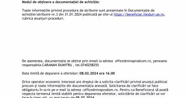 ANUNT DE PARTICIPARE LA PROCEDURA COMPETITIVA pentru atribuirea Contractului de Furnizare echipamente- miniincarcator pe pneuri si miniincarcator frontal - 2