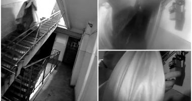 Stire din Eveniment : "Fantoma" îndrăgostită dintr-un bloc, surprinsă când îi distrugea unei vecine camera de supraveghere