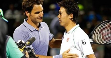 Stire din Sport Internațional : Federer, eliminat în sferturi de Nishikori la Miami. Djokovici, calificat în semifinale