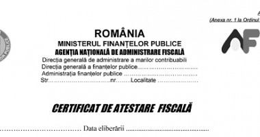 Stire din Economie : Info fiscalitate: Procedura de eliberare a certificatului de atestare fiscală