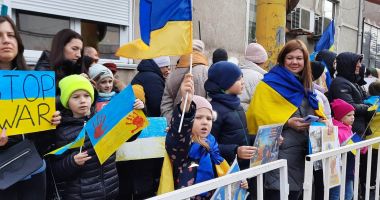 Protest de amploare la Constanța, după un an sângeros pentru cetăţenii ucraineni! "Am trăit nouă luni sub ocupație rusă" - 2