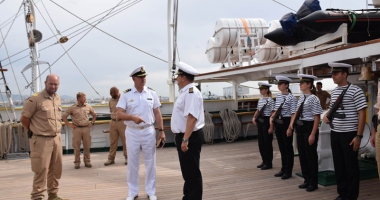 Stire din Eveniment : "Misiunea" Palma de Mallorca, îndeplinită.  Nava Școală "Mircea" a plecat spre Grecia