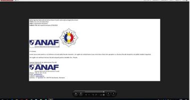 Stire din Social : Atenție! Emailuri false în numele ANAF! "Nu accesați documentele anexate sau linkurile din conținut"