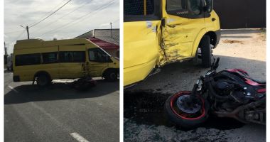 Stire din Eveniment : ACCIDENT RUTIER ÎN JUDEȚUL CONSTANȚA! Sunt implicate un microbuz și o motocicletă
