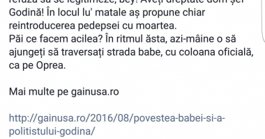 Polițistul GODINĂ dă de pământ cu GĂINUȘĂ.  "În meseria noastră, când cineva scoate la tine vreun cuțit, e realitate, nu e doar o farsă ca atunci când te-a speriat pe tine Zmărăndescu" - 2