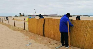 Garduri de stuf pentru protecţia plajelor, pe timpul iernii - 2