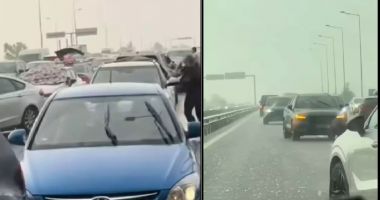 Stire din Social : „Haos total”. Speriați de grindină, mai mulți șoferi au recurs la gesturi periculoase pe autostradă