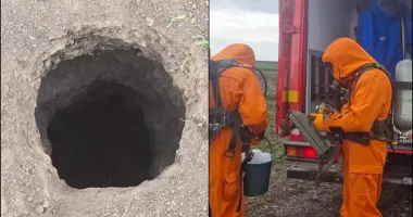 Stire din Eveniment : Groapă de zece metri cu degajări de clor, descoperită într-o comună