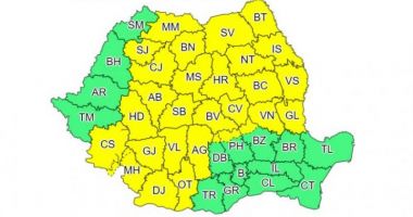 Cod galben de furtuni în 29 de județe - 2