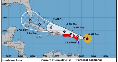 Furtuna Irma, care amenință coastele SUA, a fost declarat uragan de intensitate maximă - 2