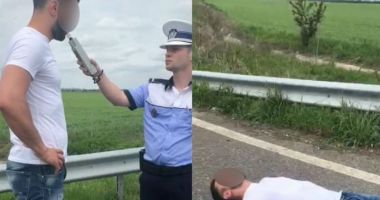 Stire din Eveniment : Șofer beat, prins pe autostradă. Bărbatul a "leșinat" când a suflat în etilotest
