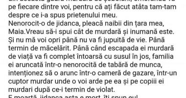 Maia Morgenstern, ameninţată cu moartea într-un mesaj semnat „din partea partidului AUR” - 2