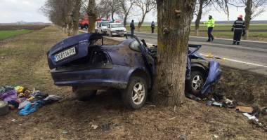 IMAGINI ȘOCANTE! Accident rutier GRAV spre Negru Vodă / S-A IZBIT CU MAȘINA ÎN COPAC! UPDATE - 3