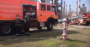 Explozie urmată de incendiu, la fabrica de hidrogen a ROMPETROL RAFINARE! EXERCIȚIU ISU - 5