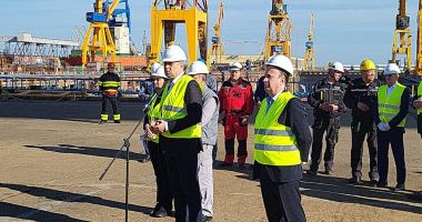 Galerie VIDEO/FOTO. Premierul Marcel Ciolacu a vizitat SNC. "Am încercat să vedem cât mai mult la un șantier naval, un punct de reper. Numărul 1 pe construcția de tancuri petroliere și chimice" - 2