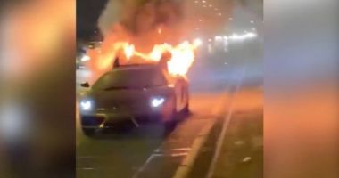 Stire din Auto : Un Lamborghini Gallardo de 150.000 de euro, abia scos din service, a explodat pe autostradă