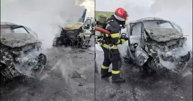 Stire din Eveniment : Impact devastator pe șosea. Doi șoferi au murit, unul a fost găsit carbonizat în mașină