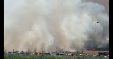 GALERIE FOTO. Incendiu puternic în apropiere de autostrada A4 - 2