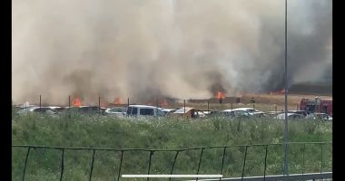 GALERIE FOTO. Incendiu puternic în apropiere de autostrada A4 - 3