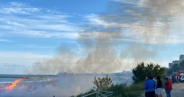 GALERIE FOTO. Incendiu puternic pe plaja 3 Papuci. Arde o terasă de lemn - 2