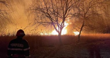 Stire din Eveniment : SEARĂ DE FOC PENTRU POMPIERII TULCENI! S-a intervenit în forță pentru stingerea incendiului extins