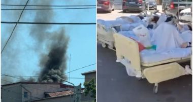 Stire din Eveniment : Incendiu la Maternitatea din Iași. Mamele care au născut scoase cu paturile în stradă