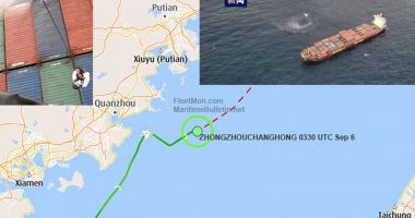 Incendiu pe un portcontainer chinezesc