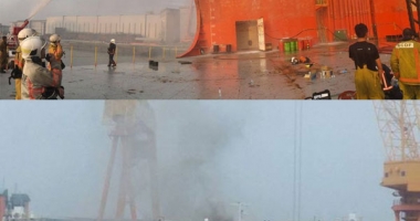 Incendiu pe o navă, în Singapore