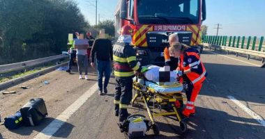 Stire din Eveniment : Accident rutier pe A2, în zona localității Sărulești. Implicate patru mașini