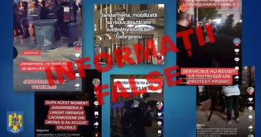 Stire din Eveniment : Jandarmii dezmint informațiile apărute în spațiul online și atrag atenția la conținutul fake-news