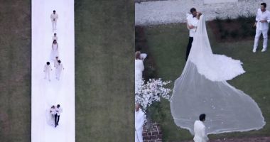 Stire din Actualitate : Primele imagini de la ceremonia unde Jennifer Lopez a spus DA, într-o rochie de mireasă spectaculoasă