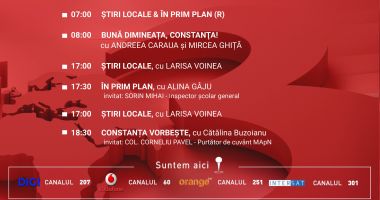 Stire din Actualitate : Programul zilei de vineri, 12 decembrie, de la Antena 3 Constanța