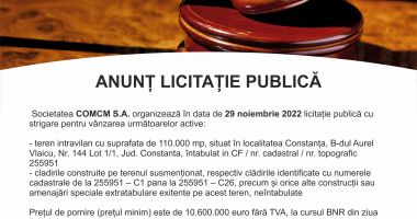 ANUNȚ LICITAȚIE PUBLICĂ