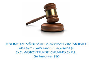 Stire din Anunțuri : ANUNŢ DE VÂNZARE A ACTIVELOR IMOBILE  aflate în patrimoniul societăţii S.C. AGRO TRADE GRAINS S.R.L.  - Constanta