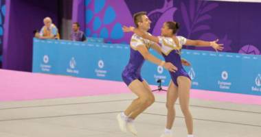 Stire din Sport : Baku 2015: România, calificată în finala probei de perechi mixte, la gimnastică aerobică