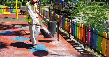 Stire din Social : Locurile de joacă din Constanța, dezinfectate permanent