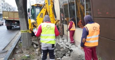 Stire din Social : Trotuarele de pe Bulevardul Tomis, reparate de Confort Urban