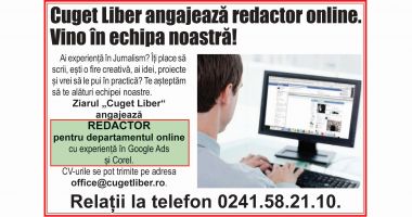 Stire din Anunțuri : Vino în echipa noastră! Cuget Liber angajează redactor online!
