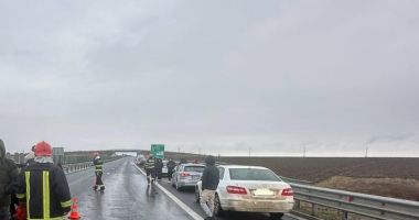 Stire din Eveniment : Trafic paralizat pe autostrada A1 din cauza unui accident în lanț