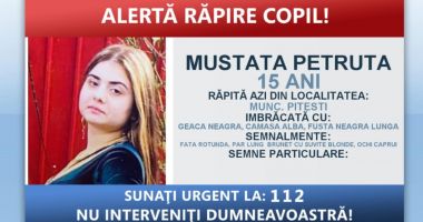 Stire din Eveniment : ALERTĂ! O minoră de 15 ani, din Pitești, a fost răpită. Poliția Română face apel la populație