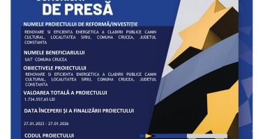 RENOVARE SI EFICIENTA ENERGETICA A CLADIRII PUBLICE CAMIN CULTURAL, LOCALITATEA SIRIU, COMUNA CRUCEA, JUDETUL CONSTANTA - 2