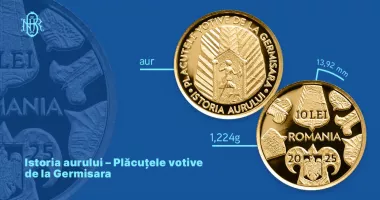 Stire din Economie : BNR lansează o nouă monedă de colecție, din aur, cu tema ”Plăcuțele votive de la Germisara”