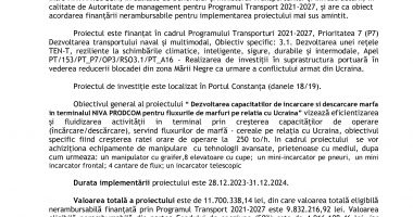 Semnarea contractului de finațare pentru proiectul “Dezvoltarea capacitatilor de incarcare si descarcare marfa in terminalul NIVA PRODCOM pentru fluxurile de marfuri pe relatia cu Ucraina” - 2