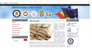 Stire din Eveniment : Ministerul Justiției a lansat site-ul "Noul Cod civil, pe înțelesul tuturor"