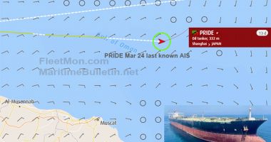 O navă a dispărut în Marea Arabiei