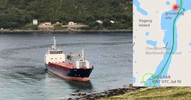 Stire din Economie : O navă a eșuat pe coasta Norvegiei